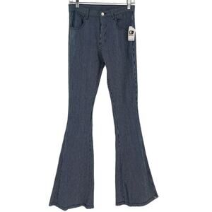 NWT Saints & Hearts medium Striped Extreme Flared Bell Bottom Pants strip denim